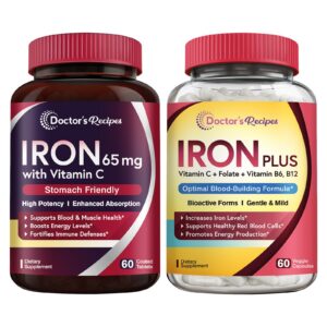 Frasco Doctor's Recipes Iron 65 mg y Iron Plus