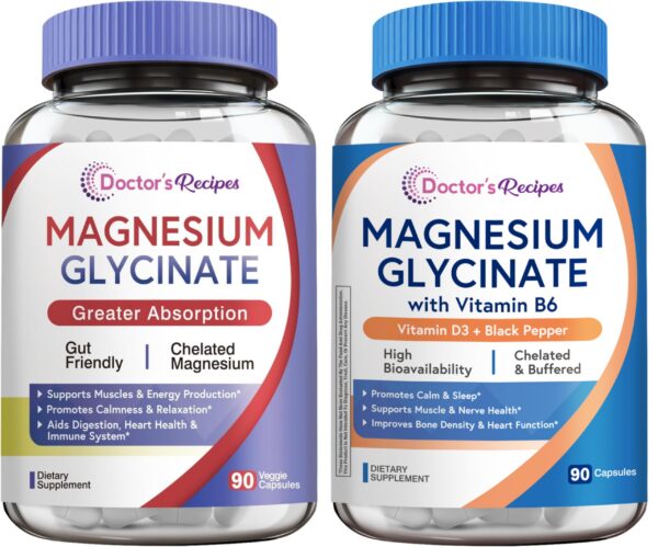 Frasco de magnesio glicinato 100 mg