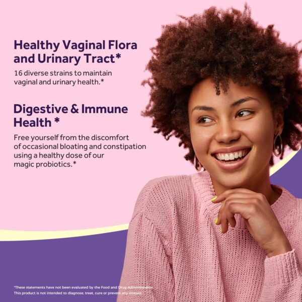 Etiqueta lateral de la botella Probiótico para Mujeres