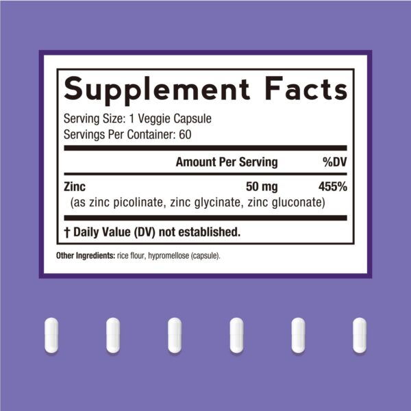 Cápsula de zinc 50 mg