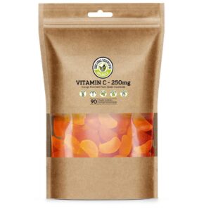 Version 1.0.0 Gomitas de vitamina C sabor naranja en frasco