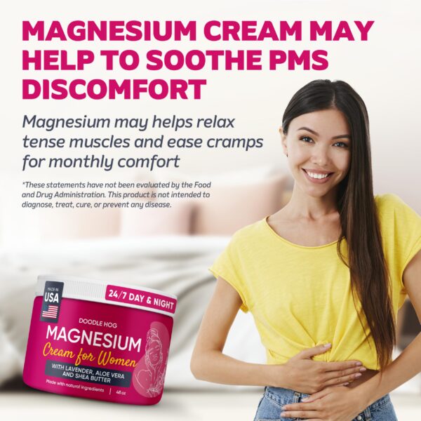 Etiqueta frontal de la crema de magnesio lavanda