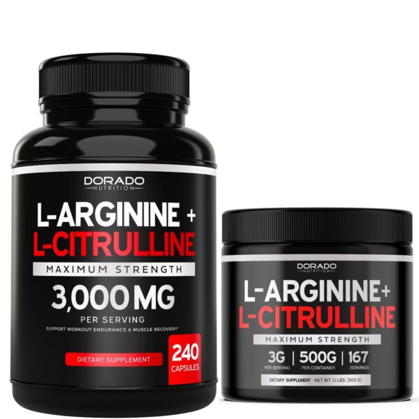 Frente de envase Dorado Nutrition L-Arginina L-Citrullina