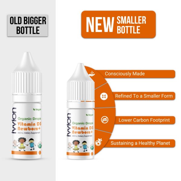 Dosificador de precisión para gotas vitamina d3 vegana para bebés