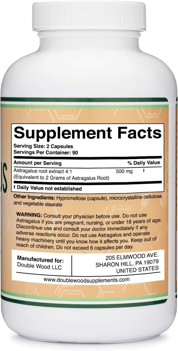 Suplemento astrágalo sin gluten ni ogm en cápsulas