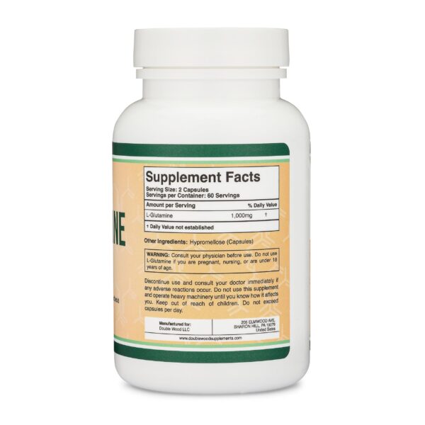 Etiqueta posterior L-Glutamina Double Wood