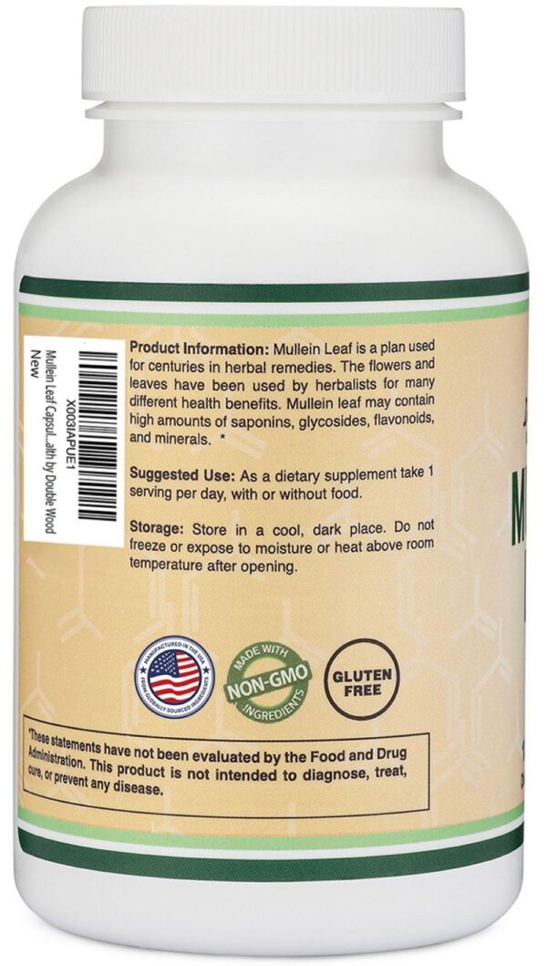 Frasco y cápsulas de mullein