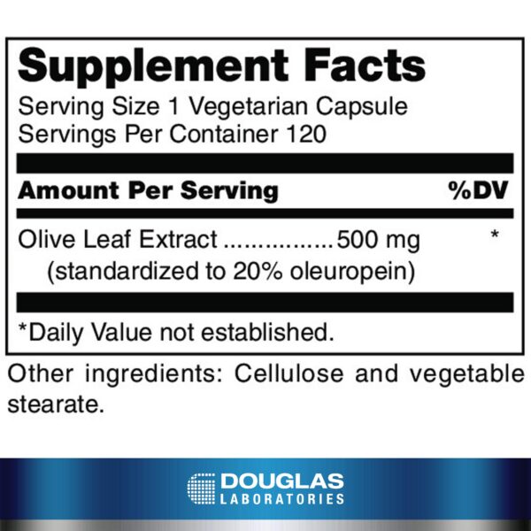 Douglas Laboratories extracto hoja olivo cápsulas paquete lateral