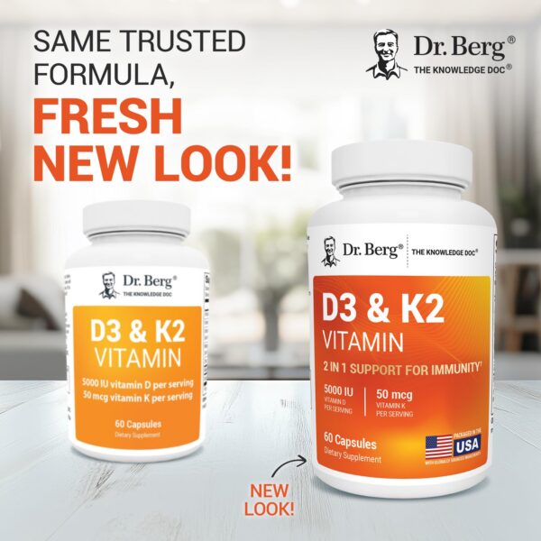 Version 1.0.0 Etiqueta de Dr. Berg D3 K2 5000 UI