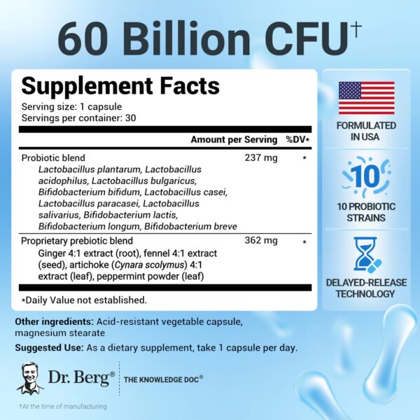 Dr. Berg probióticos para hombres y mujeres salud intestinal