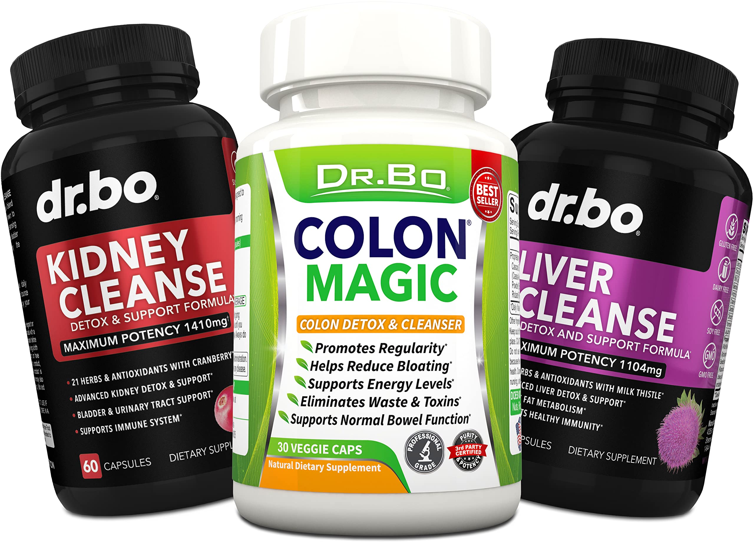 Suplemento natural limpieza colon riñón hígado para salud digestiva
