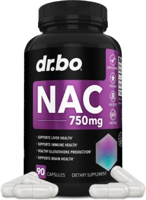 Version 1.0.0 Dr Bo suplemento NAC 750mg cápsulas para detox hígado y pulmones