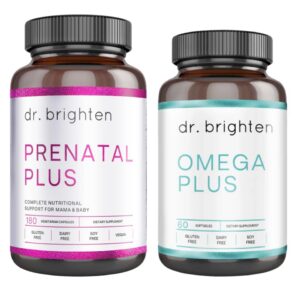 Dr. Brighten Prenatal Plus y Omega Plus front