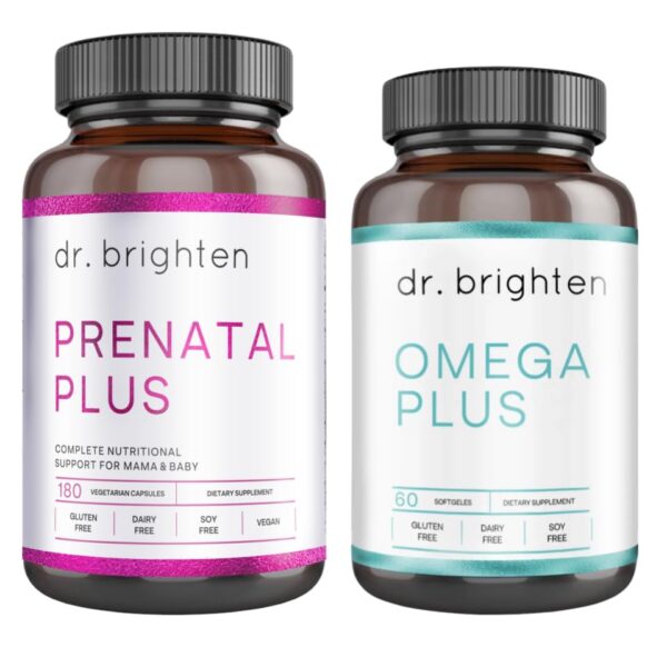 Dr. Brighten Prenatal Plus y Omega Plus front