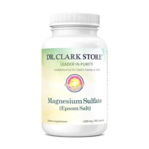 Frente del empaque Dr. Clark Magnesium Sulfate USP