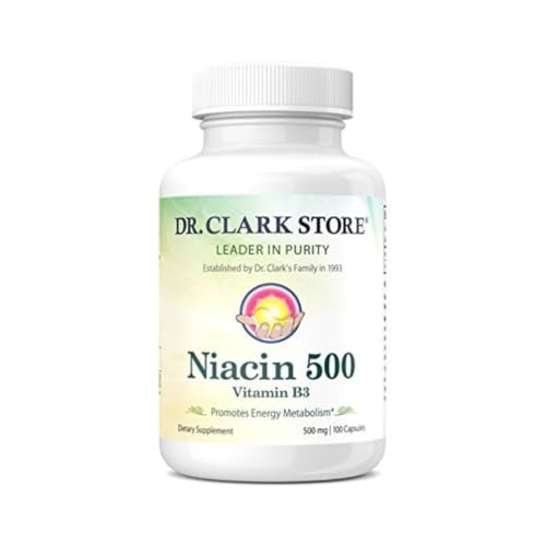 Dr Clark suplemento niacina 500mg botella con 100 cápsulas