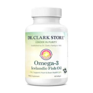 Frontal de la etiqueta Dr Clark Store Omega-3