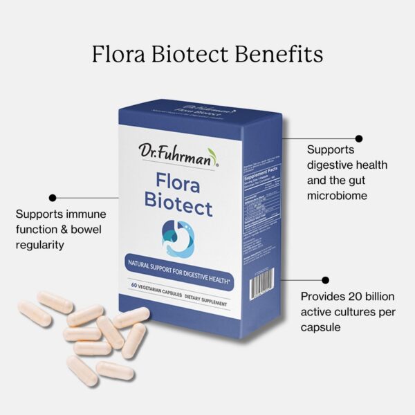 Version 1.0.0 Dr. Fuhrman Flora Biotect etiqueta del producto probiótico