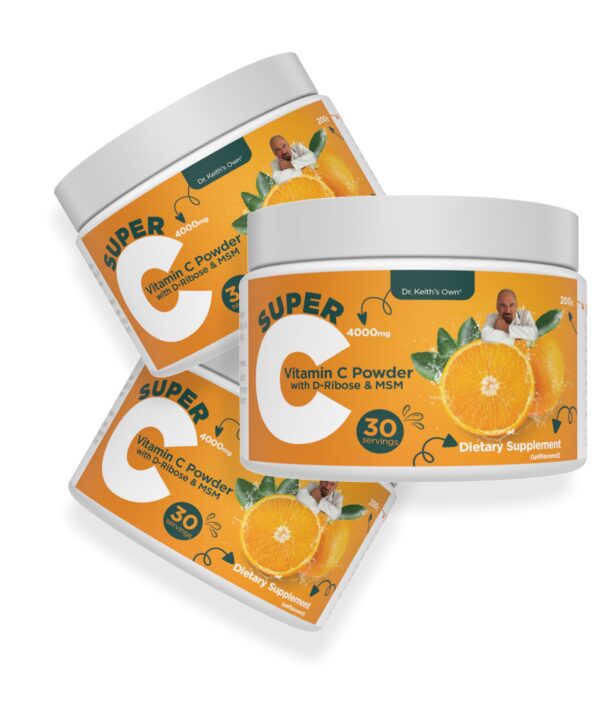 Etiqueta trasera Dr. Keith's Own Super C polvo