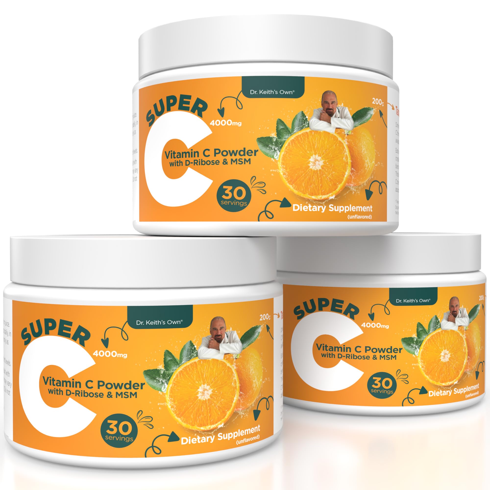 Dr. Keith's Own Vitamin C Powder, 4000 mg