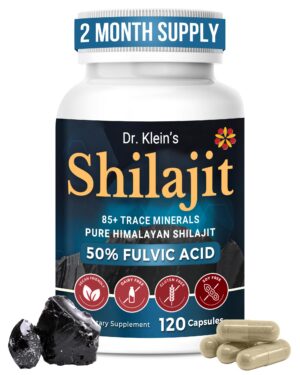 Frasco de cápsulas Shilajit Dr. Klein 120 unidades