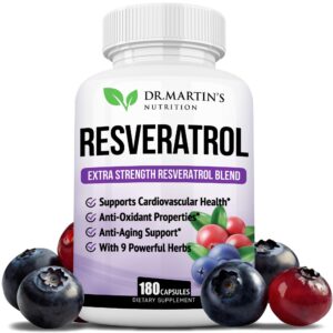 Frasco de Resveratrol DR MARTINS NUTRITION etiqueta frontal