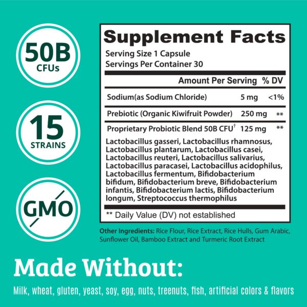 Información nutricional suplemento prebiótico y probiótico Dr Matthew