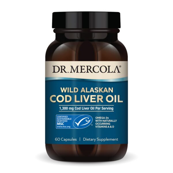 Version 1.0.0 Frasco Dr Mercola Aceite hígado de bacalao 60 cápsulas