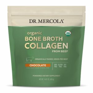Version 1.0.0 Dr Mercola Caldo de Hueso Orgánico Polvo etiqueta frontal