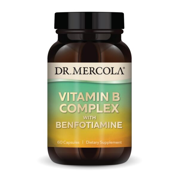Dr. Mercola Complejo B botella frontal 60 cápsulas