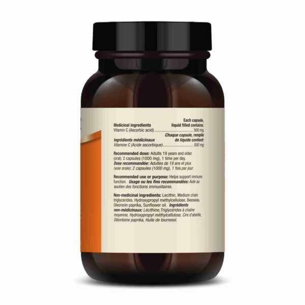 Etiqueta frontal del producto Dr Mercola Liposomal Vitamin C