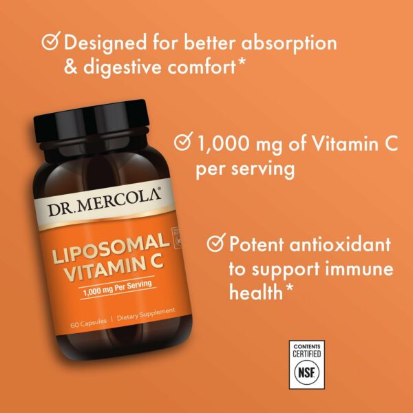 Frasco de 60 cápsulas Dr Mercola Liposomal Vitamin C