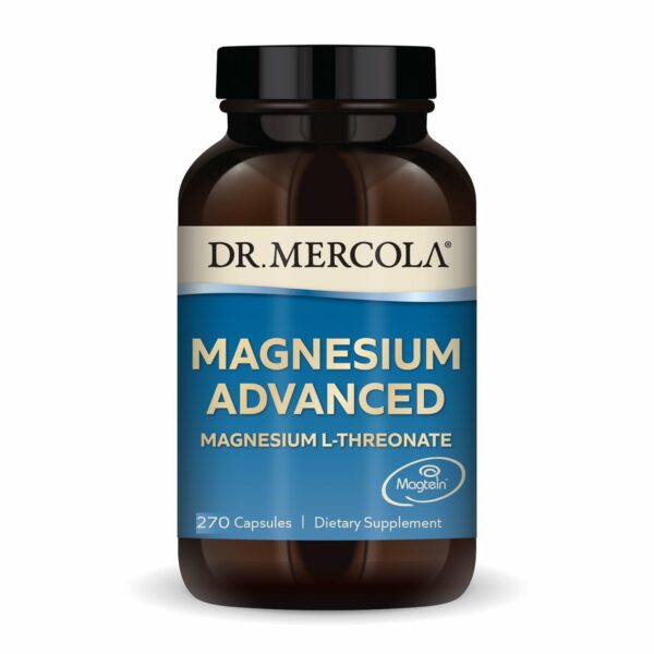 Frasco Dr Mercola Magnesio Avanzado etiqueta frontal