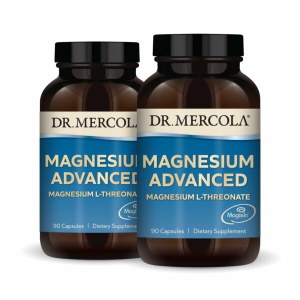 Botella frontal de Dr. Mercola Magnesium Advanced 2-pack