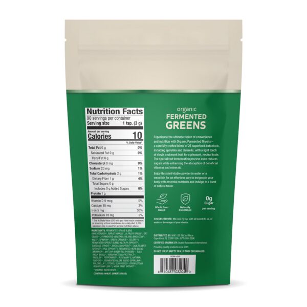 Version 1.0.0 Etiqueta frontal de Dr Mercola Organic Greens