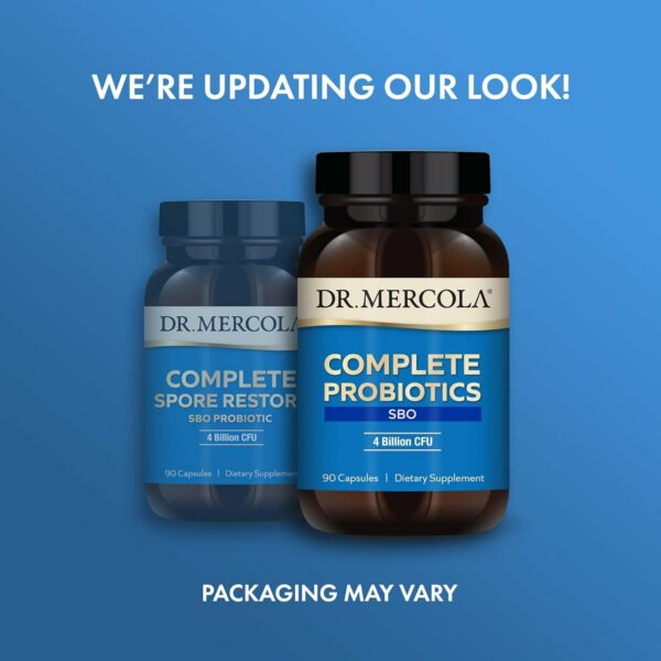 Frasco de probióticos Dr Mercola