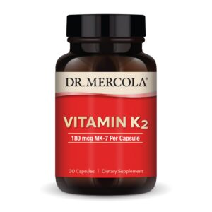 Dr. Mercola vitamina K2 MK-7 suplemento frasco 30 cápsulas