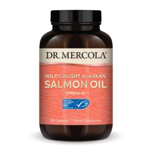 Dr. Mercola Aceite de Salmón Salvaje Alaska botella frontal