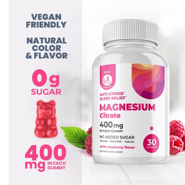 Gomitas magnesio frambuesa etiqueta detalle