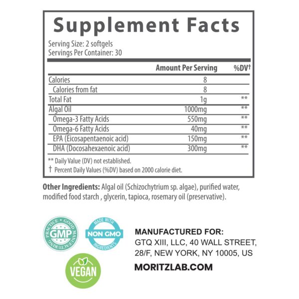 Caja de DR. MORITZ Omega-3 vegano