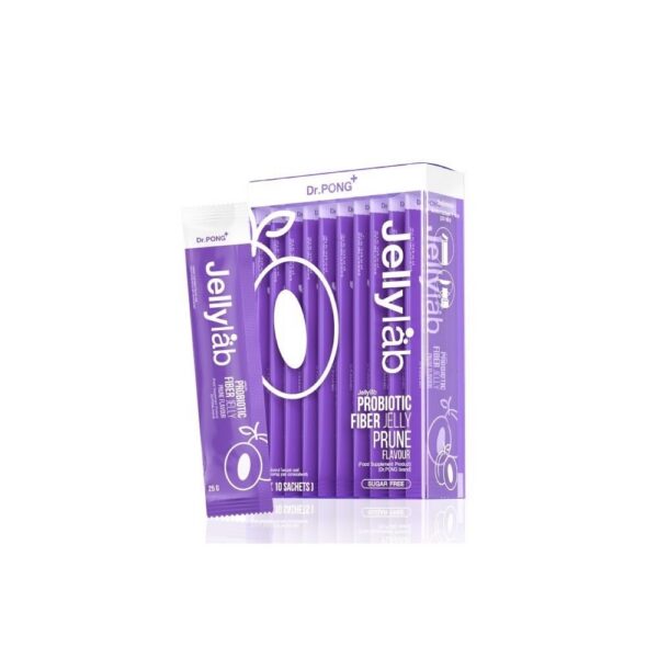 Dr.Pong Jellylab jalea de fibra probiótica mostrando paquetes