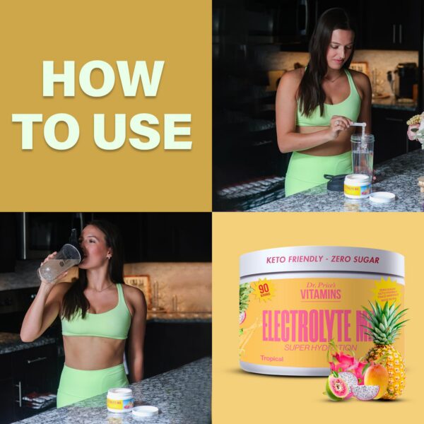 Envase de Dr Price's Electrolyte Mix con polvo