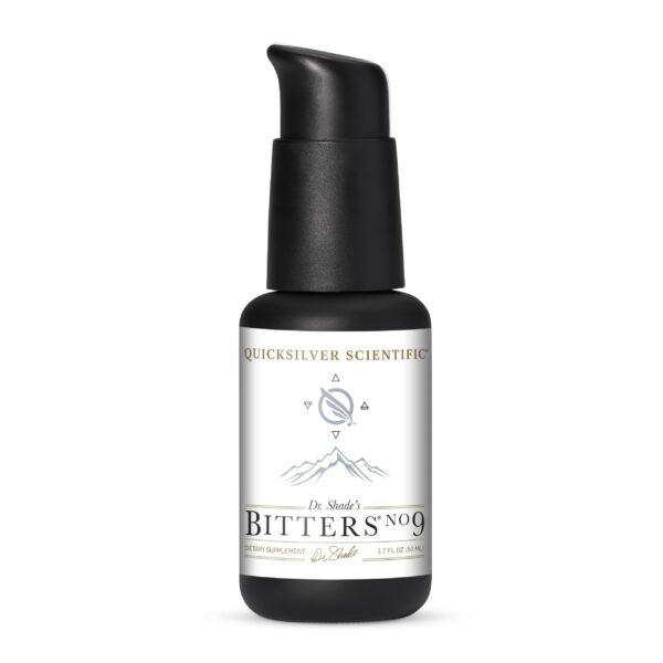 Botella de Dr. Shade's Bitters No. 9 Quicksilver apoyo digestivo