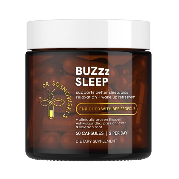 Dr Sosnowski's BUZzz suplemento sueño propóleo abeja 60 cápsulas vegetales