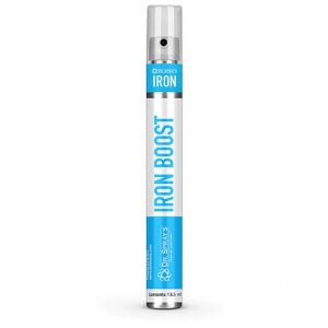 Version 1.0.0 Dr. Spray's Hierro Boost Spray frasco y etiqueta