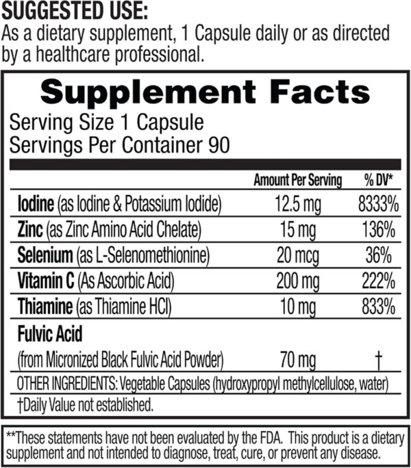 Etiqueta del Dr. Tennant's Iodine Supplement Plus