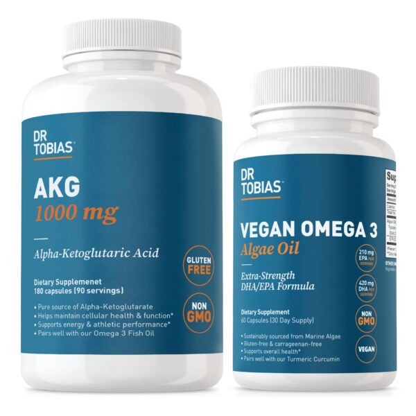 Frasco AKG Omega-3 algas vegano - frontal