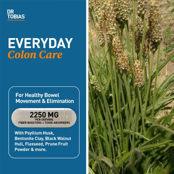 Frasco de omega-3 con psyllium