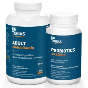 Etiqueta frontal de Dr. Tobias Multivitamínico y Probióticos