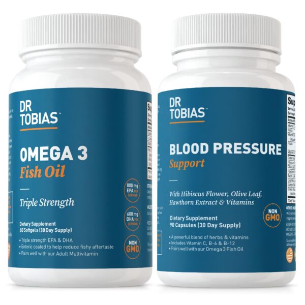 Version 1.0.0 Botella de Dr. Tobias Omega 3 Fish Oil - frente